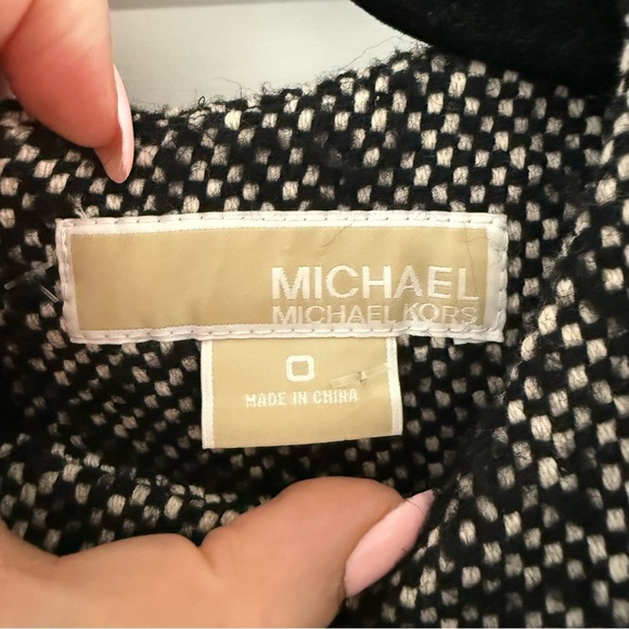 Michael Kors black & white wool tweed drop waist sheath dress - size 0 (XS) - Picture 6 of 7